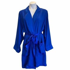 Vintage Victoria’s Secret Gold Label Royal Blue Women's Robe Size Small